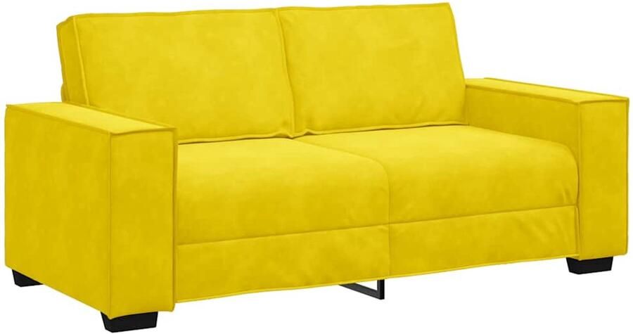 VidaXL -Tweezitsbank-140-cm-fluweel-geel - Foto 3