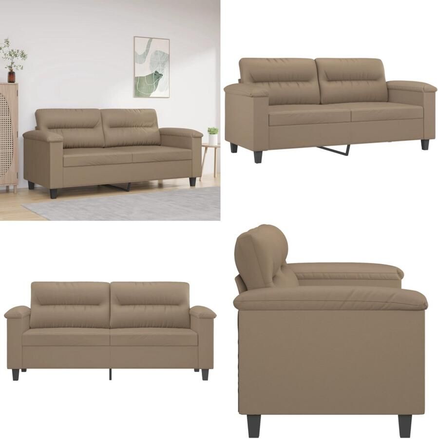 VidaXL Tweezitsbank 140 cm kunstleer cappuccinokleurig 2-zitsbank 2-zitsbanken Bank Tweezitsbank