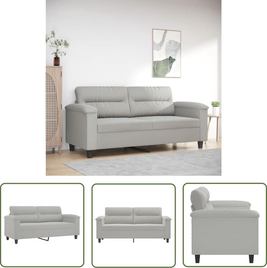 The Living Store Bank Lichtgrijs 2-zits Microvezel 170x77x80cm Duurzaam Comfortabel Tweezitsbank Microfiber Bank Banks Kopen Lounge Bank Salontafel