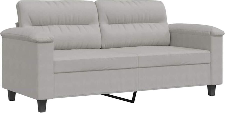 Vida XL Tweezitsbank 140 cm microvezelstof lichtgrijs SKU: 359562 - Foto 2