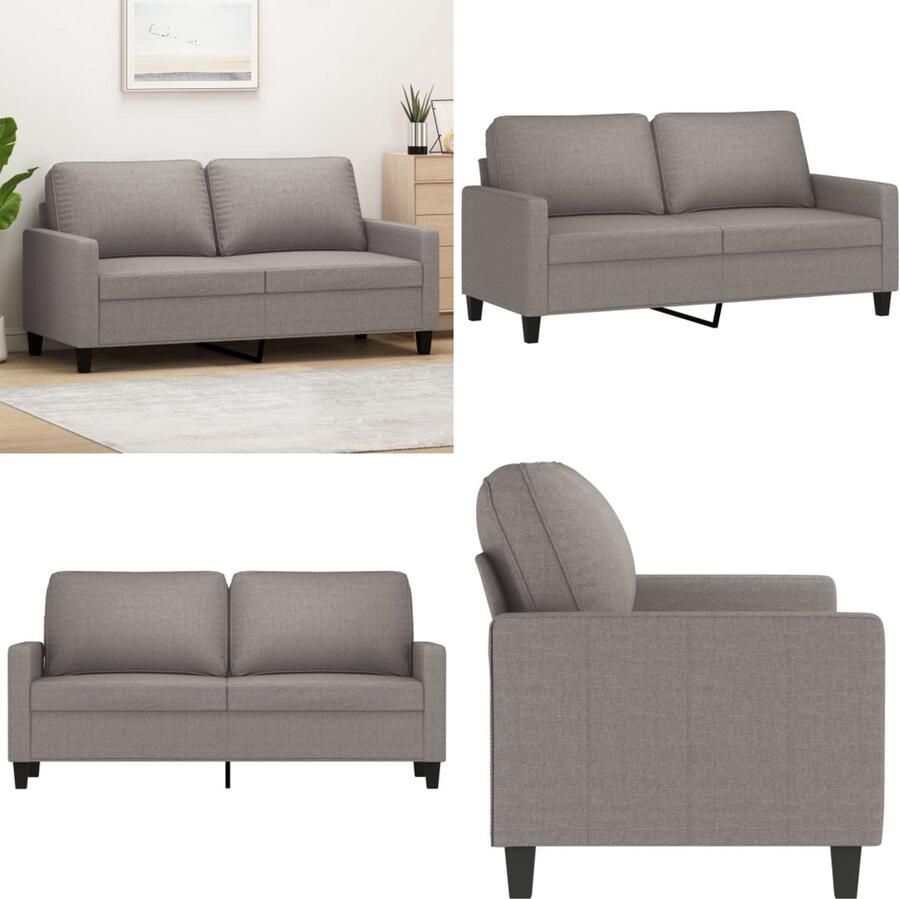 VidaXL Tweezitsbank 140 cm stof taupe 2-zitsbank 2-zitsbanken Bank Tweezitsbank