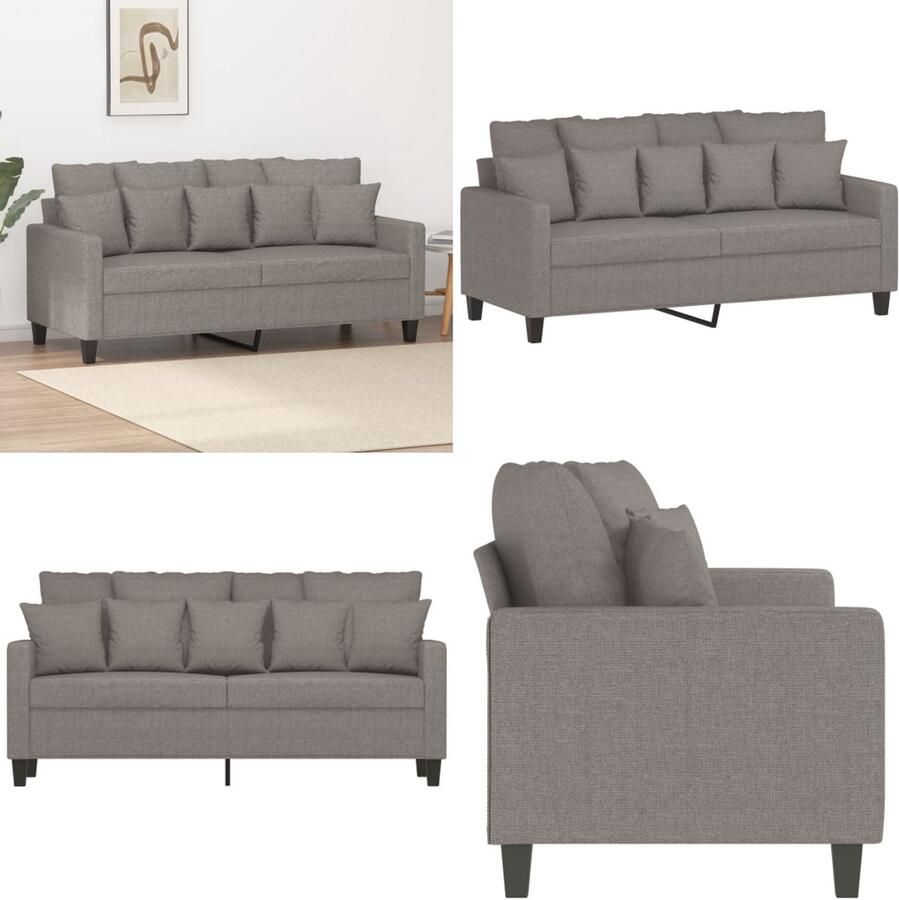 The Living Store 2-zitsbank taupe 158 x 77 x 80 cm duurzame stof Tweezitsbank Banks Kopen Sofa Lounge Meubels Salonmeubilair