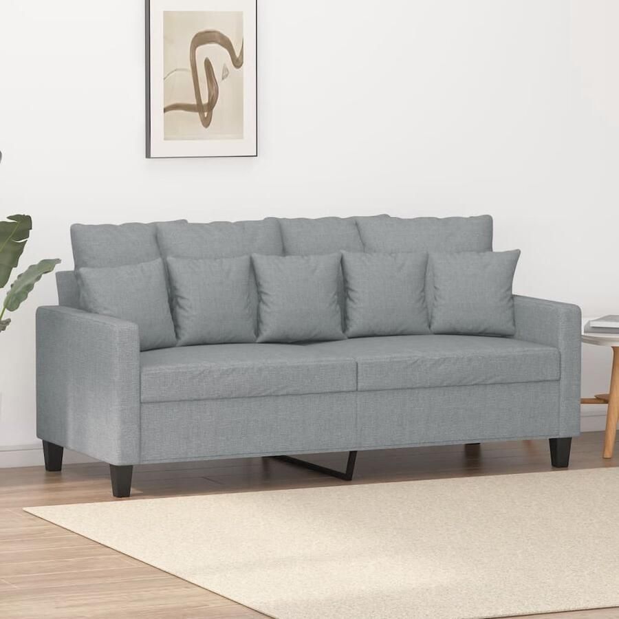 VidaXL Tweezitsbank 140 cm Stoffen bank Lichtgrijs Tweezitsbank Sofa Bankstellen Grijs Sofa Lounge Meubilair Living Room Furniture Comfort Bank Stijlvolle Bank Budgetvriendelijke Bank 2 Persoons Bank - Foto 2