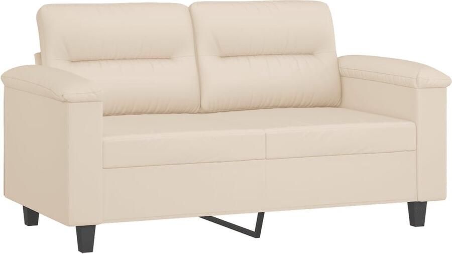 VidaXL Tweezitsbank beige 120 cm microvezelstof