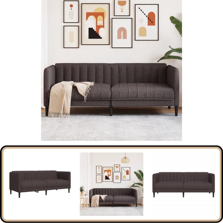 VidaXL Tweezitsbank Donkerbruin Stof Tweezitsbank Banks Kopen Donkere Meubels Bruine Bank Stoffen Bank