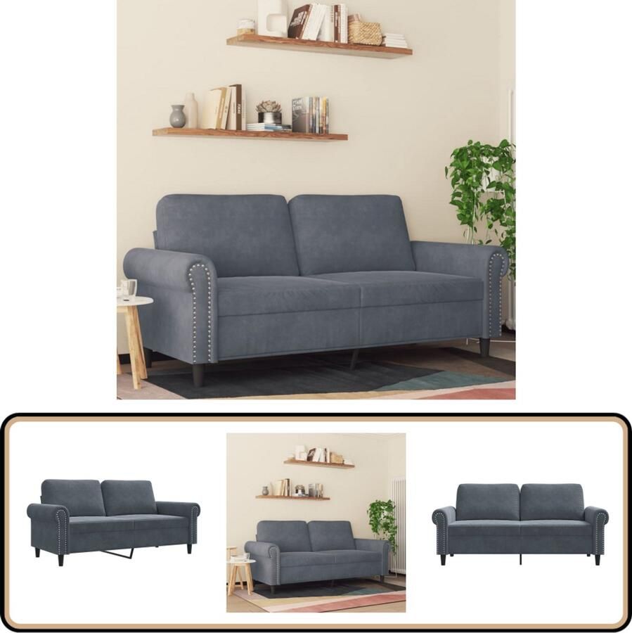 VidaXL Tweezitsbank Fluweel Donkergrijs 140 cm Tweezitsbank Donkergrijs Fluweel Banks Kopen Salon Meubilair