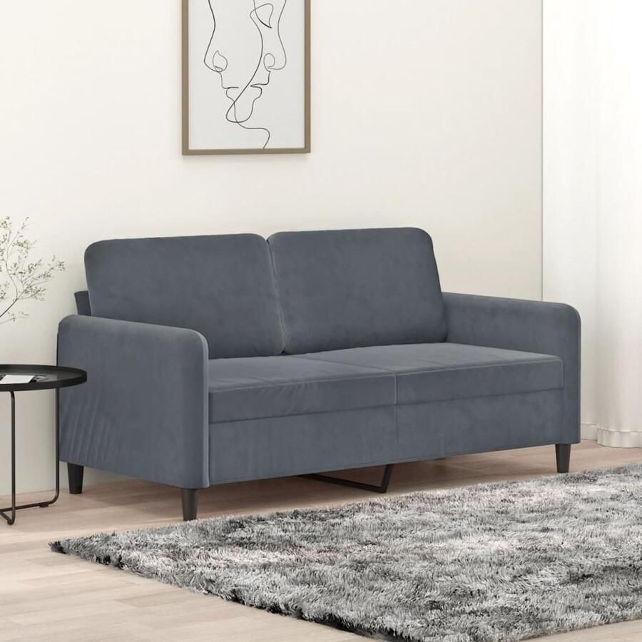 VidaXL Tweezitsbank Fluweel Donkergrijs 140 cm Tweezitsbank Donkergrijs Fluweel Sofa Banks Kopen Salon Meubilair