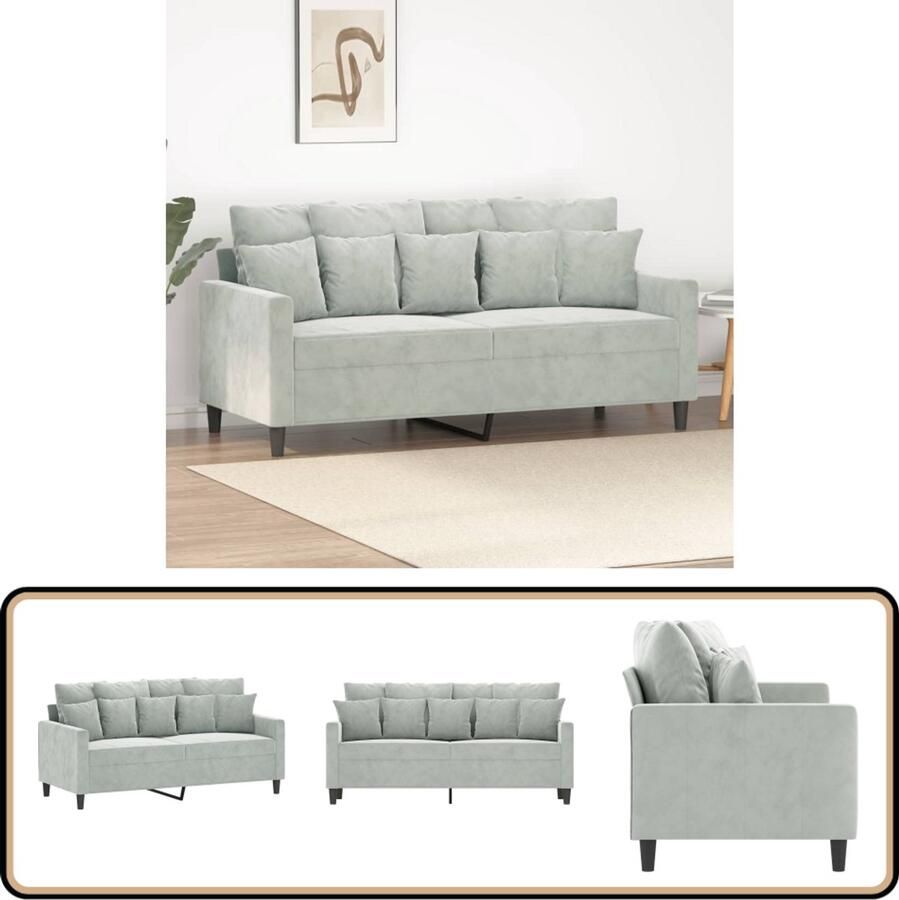 VidaXL Tweezitsbank Fluweel Lichtgrijs 140 cm Tweezitsbank Fluweelb Bank Grijze Bank Salontafel Livingroom Meubilair