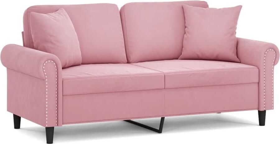 VidaXL -Tweezitsbank-140-cm-fluweel-roze - Foto 3