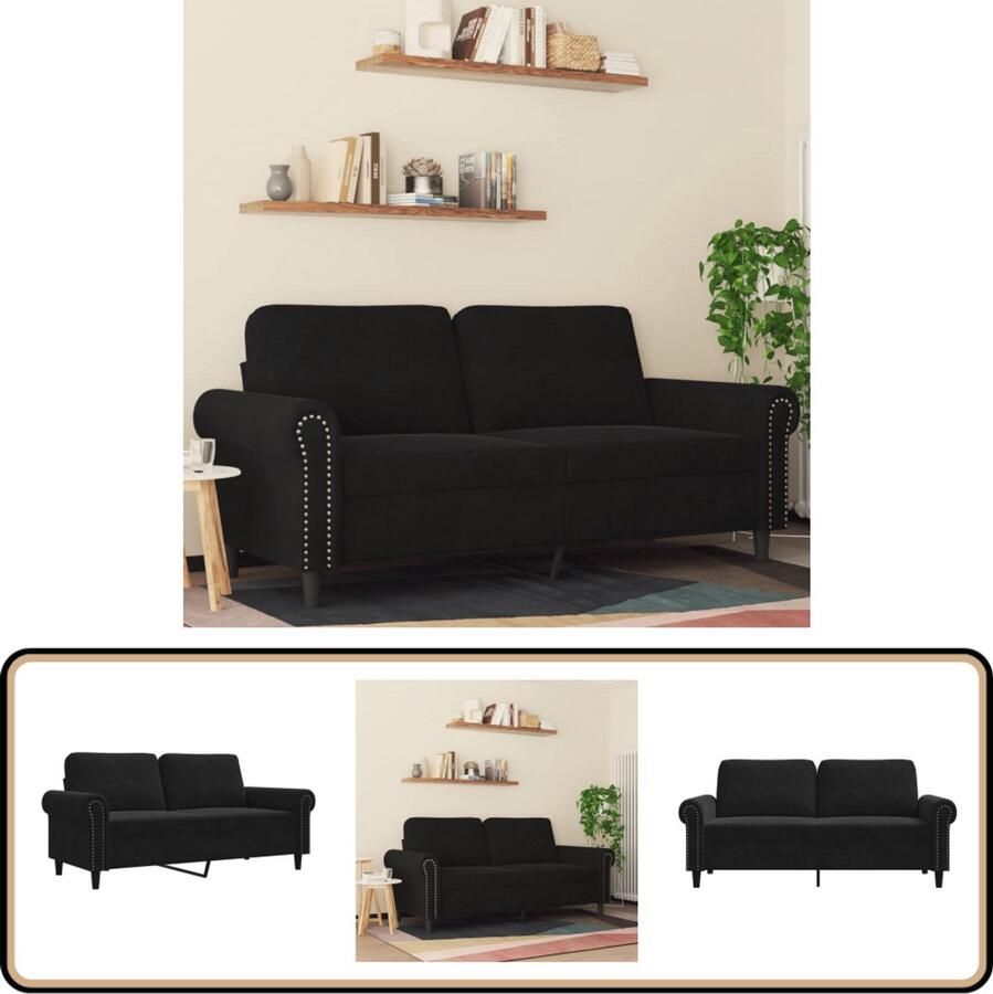 VidaXL Tweezitsbank Fluweel Zwart 140 cm Tweezitsbank Fluweelbank Zwarte Bank Salontafel Banks Kopen