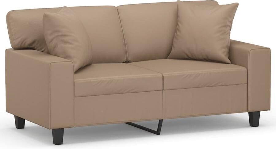 VidaXL Tweezitsbank Kunstleer Cappuccinokleurig