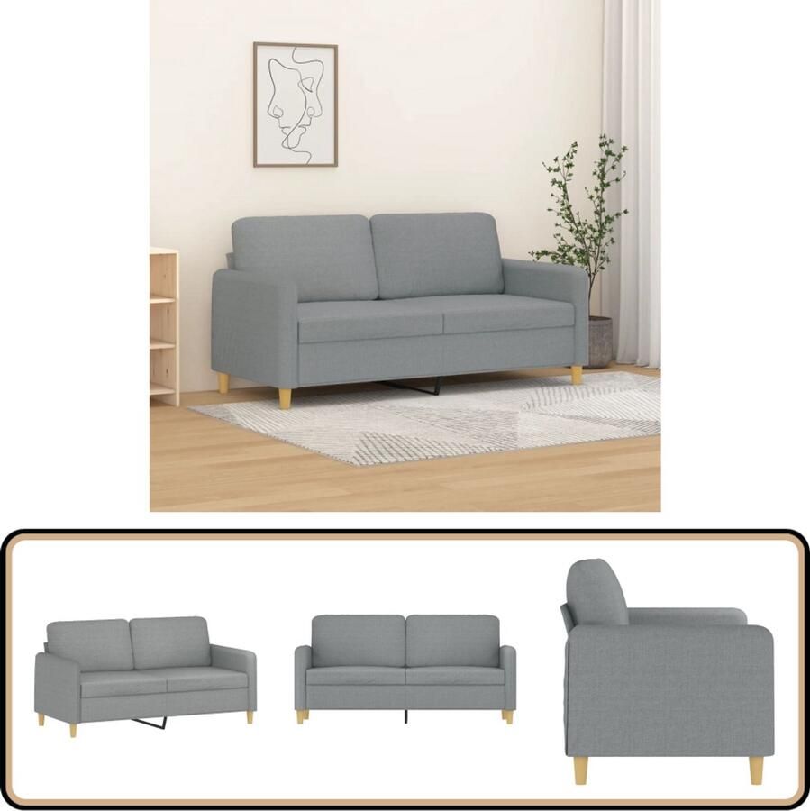 VidaXL Tweezitsbank lichtgrijs Comfort & Stijl Tweezitsbank Banks Kopen Lounge Set Salon Meubilair Grijs Sofa
