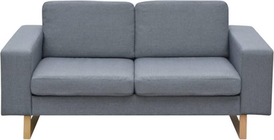 VidaXL Tweezitsbank Lichtgrijs Stof Modern Design Tweezitsbank Bankstellen Lichtgrijs Salon Meubilair Comfort