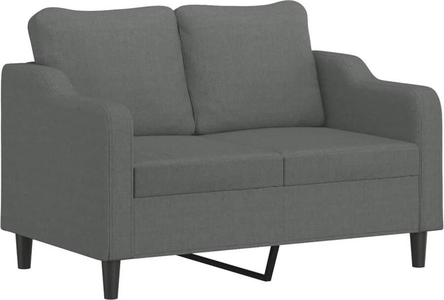VidaXL -Tweezitsbank-met-sierkussens-120-cm-stof-donkergrijs - Foto 3