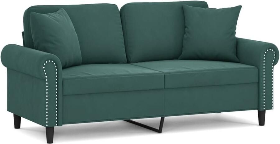 VidaXL Fluwelen Tweezitsbank Donkergroen Elegant Comfort