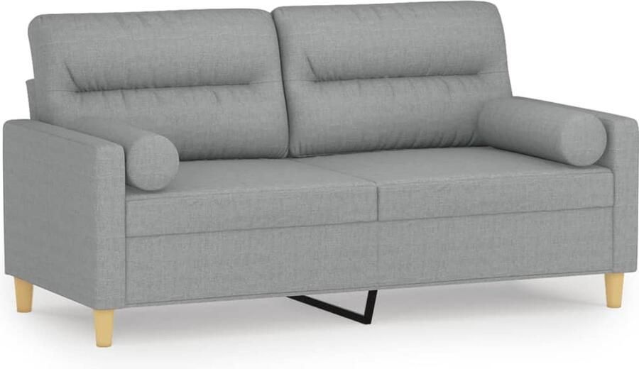 The Living Store 2-zitsbank lichtgrijs 158 x 77 x 80 cm duurzame stof stevig frame verwijderbare kussenhoezen Tweezitsbank Sofa Grijs Lounge Meubels Living Room Decoratie Stoffen Sofa