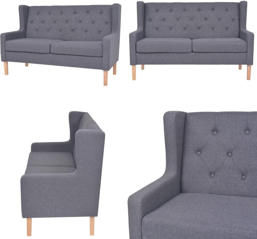 VidaXL Tweezitsbank stof grijs Bank Banken Stoffen Bank Stoffen Banken