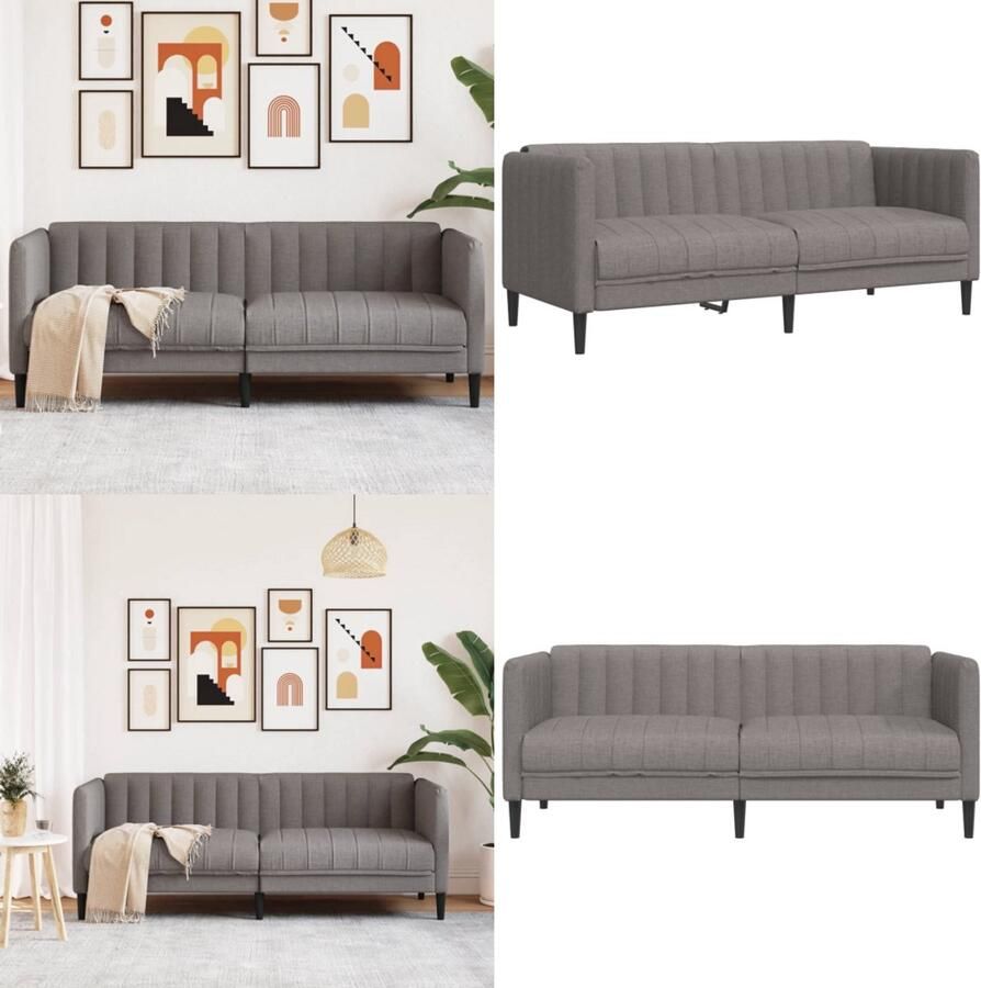 VidaXL Tweezitsbank stof taupe 2-zitsbank 2-zitsbanken Bank Loveseat