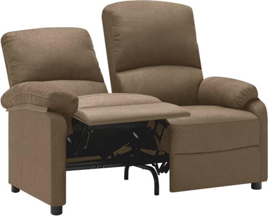 VidaXL Tweezitsbank verstelbaar stof taupe