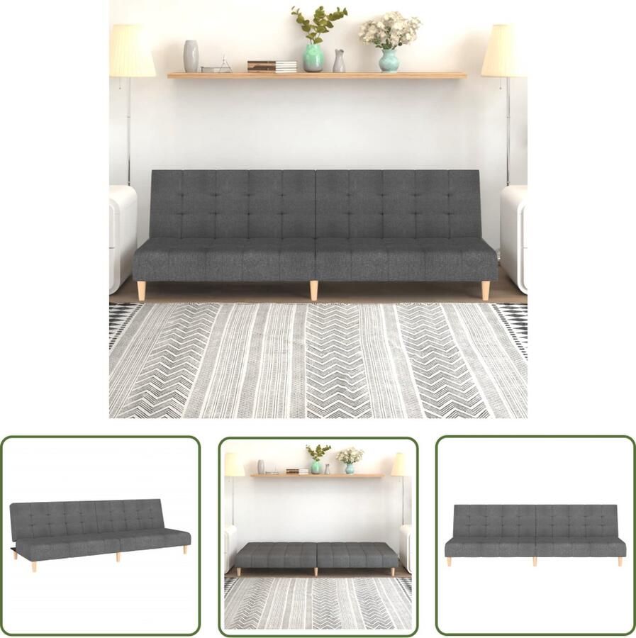 The Living Store Slaapbank 2-zits Lichtgrijs Multifunctioneel Slaapbank Tweezitter Sofa Bed Multifunctionele Bank Lounge Meubilair