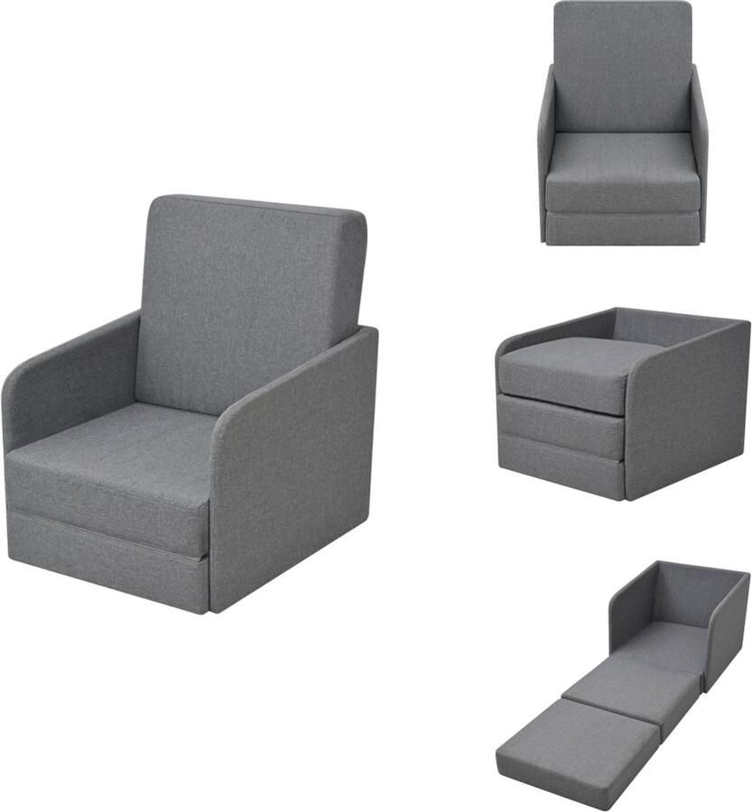 VidaXL Uitklapbare Slaapstoel Uitklapbare Slaapstoelen Slaapfauteuil Slaapfauteuils Slaapstoel uitklapbaar stof lichtgrijs