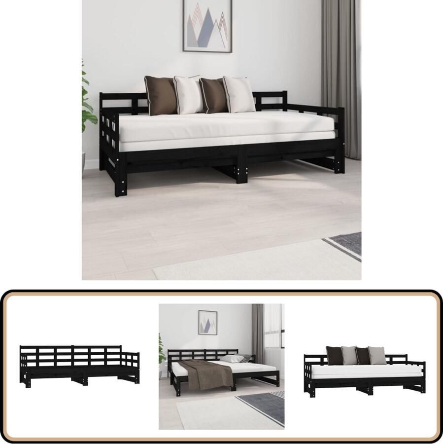 VidaXL Uitschuifbare Slaapbank Massief Grenenhout Slaapbank Bankstel Daybed Tweepersoonsbed Houten Meubels Grenenhouten Meubelen Kleine Woonkamer Ruimte Bespaard Guest Room