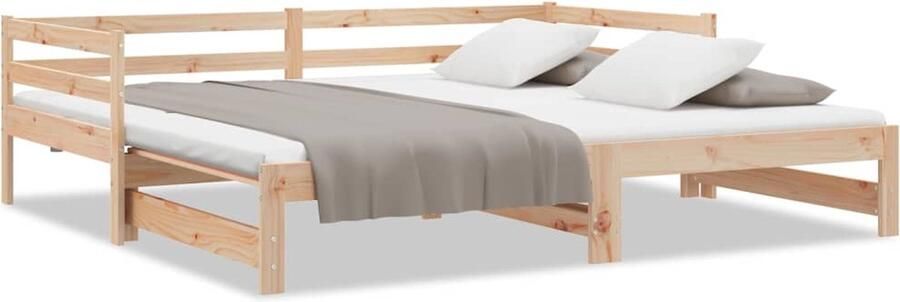 VidaXL -Slaapbank-met-onderschuifbed-80x200-cm-massief-grenenhout - Foto 3