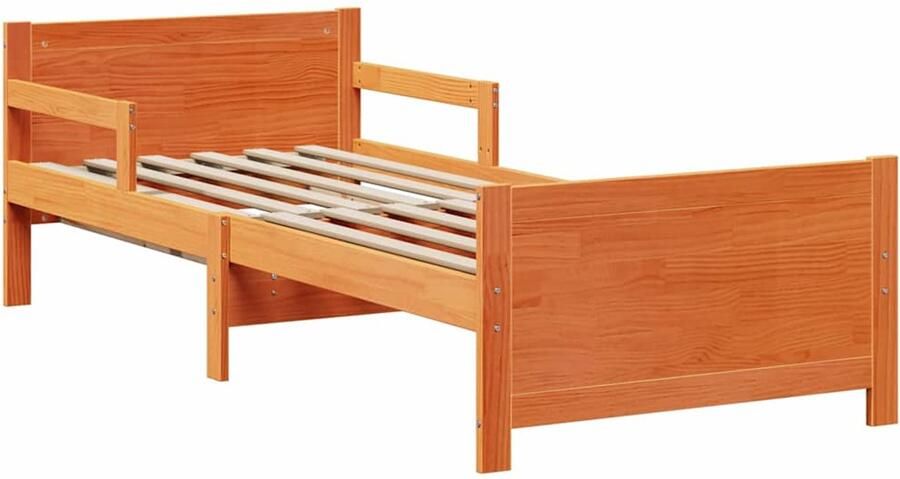 VidaXL Uitzetbare Bedbodem voor Kinderen Wasbruin 80 x 130 165 200 cm