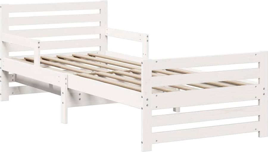 VidaXL Uitzetbare Bedbodem voor Kinderen Wit 80 x 130 165 200 cm