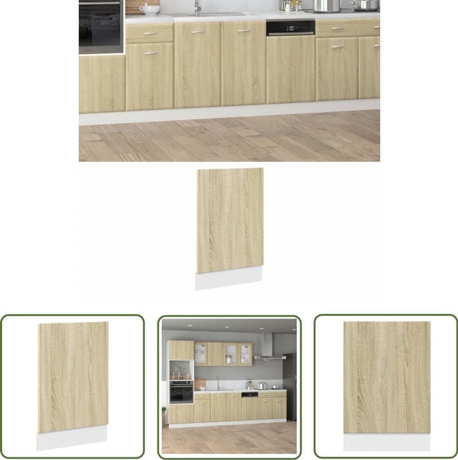 VidaXL Vaatwasser Front Frontpaneel Vaatwasser Frontpaneel vaatwasser Lyon 45x3x67 cm bewerkt hout sonoma eiken Keukenkasten Renoveren Keuken Sonoma Eiken