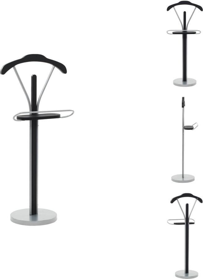 VidaXL Valet Stand Valet Stands Opslag Valet Stand Badkamer Opbergrek Kledingbutler 45x35x107 cm zwart en grijs
