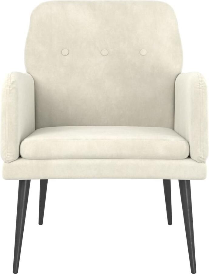 VidaXL VDXL Fauteuil 62x79x79 cm fluweel crèmekleurig - Foto 3