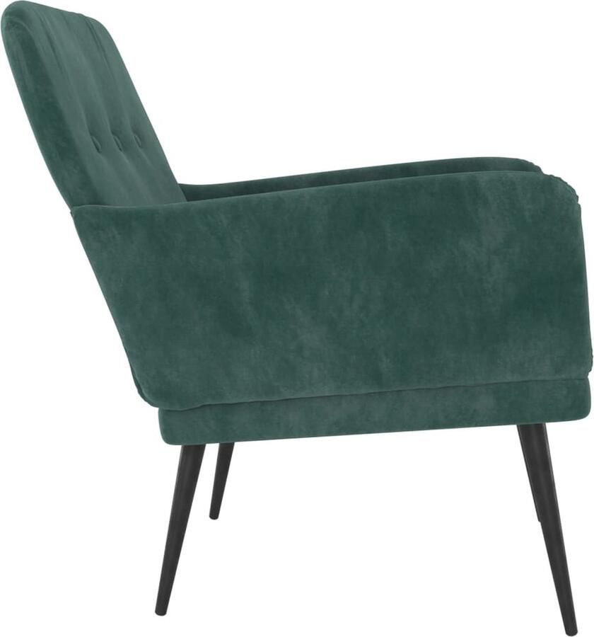 VidaXL VDXL Fauteuil 62x79x79 cm fluweel donkergroen - Foto 3