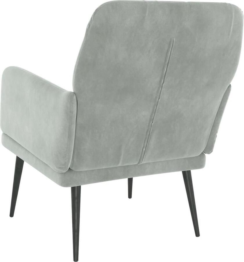 VidaXL VDXL Fauteuil 62x79x79 cm fluweel lichtgrijs - Foto 4
