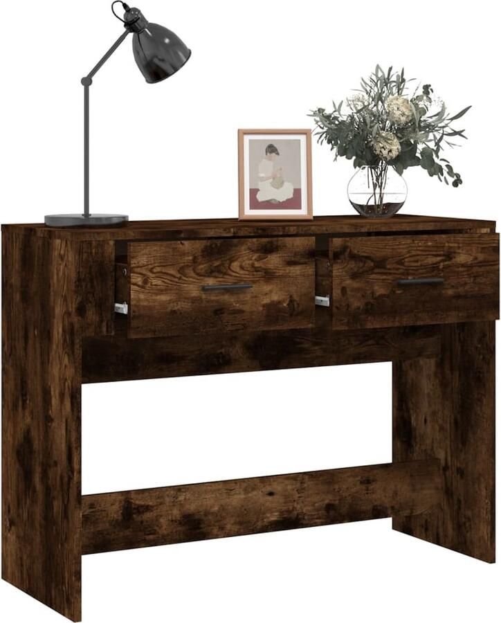 VidaXL VDXL Wandtafel 100x39x75 cm bewerkt hout gerookt eikenkleurig - Foto 3