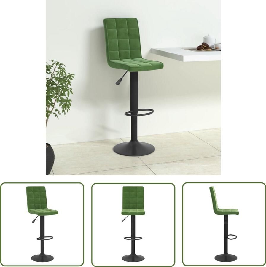 The Living Store Barkruk fluweel donkergroen Barstoel Velvet Stoel Donkere Groene Stoel Design Stoel Comfortabele Stoel
