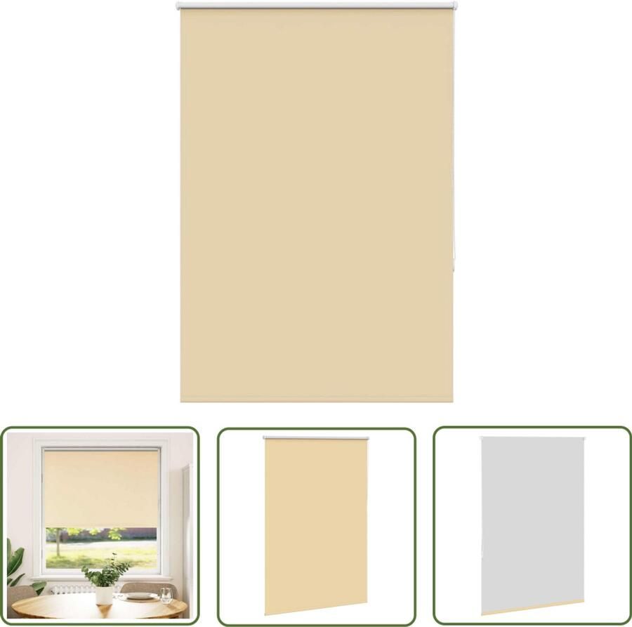 The Living Store Rolgordijn verduisterend 110x130 cm stofbreedte 105 7 cm beige Rolgordijn Verduisterend Gordijn Privacy Gordijn Lichtregelaar Kamerscherm
