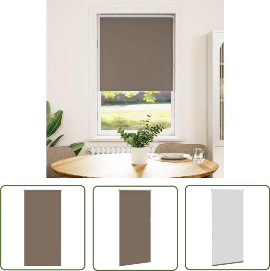 The Living Store Rolgordijn verduisterend koffie 75x130 cm stofbreedte 70 7 cm Rolgordijn Verduisterend Gordijn Kamerscherm Privacy Lichtregeling