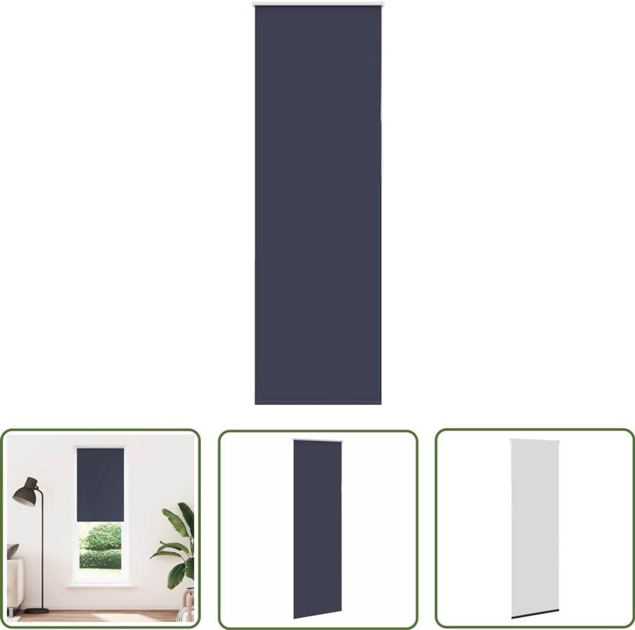 VidaXL Verduisterend Rolgordijn 85x230cm Marineblauw Rolgordijnen Verduisterend Gordijn Privacy Gordijn Lichtregelaar Kamerscherm