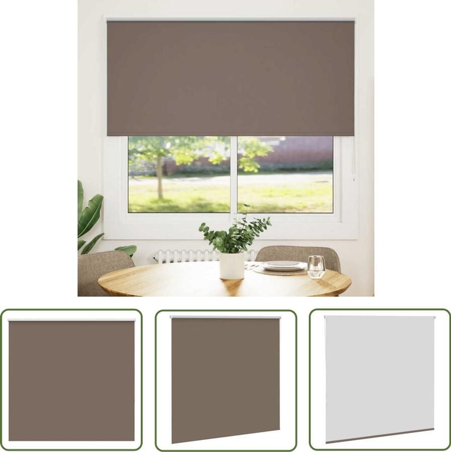 The Living Store Rolgordijn verduisterend koffie 165x130 cm stofbreedte 161 6 cm Rolgordijnen Verduisterend Gordijn Kamerscherm Woonaccessoire Privacy