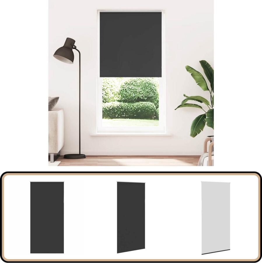 VidaXL Verduisterend Rolgordijn 110x210 cm Zwart Rolgordijn Blackout Gordijnen Verduisterend Gordijn Kamerscherm Woonaccessoire