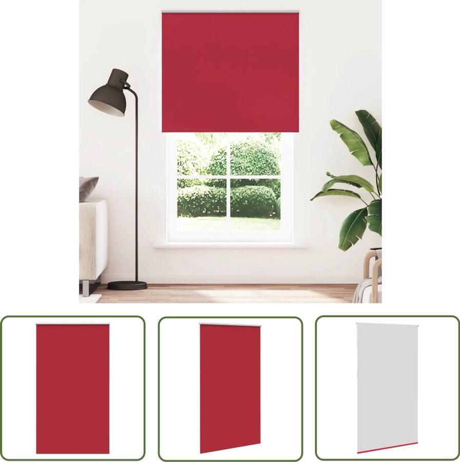 VidaXL Verduisterend Rolgordijn 125x230 cm Rood Rolgordijn Privacy Gordijn Verduisterend Gordijn Kamerscherm Woonaccessoire