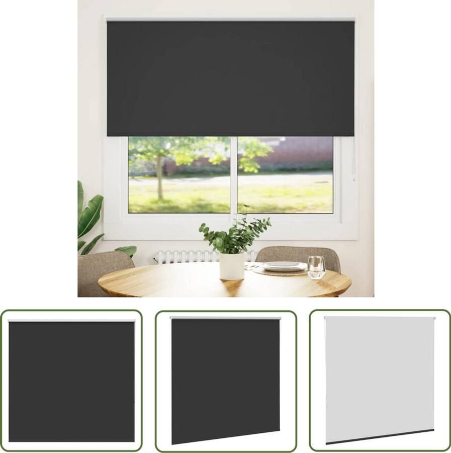 VidaXL Verduisterend Rolgordijn 150x150 cm Zwart Rolgordijn Blackout Gordijnen Verduisterend Gordijn Kamerscherm Privacy Gordijn
