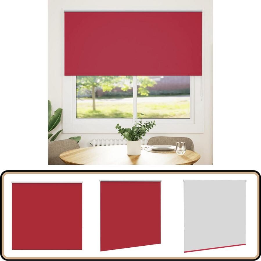 VidaXL Verduisterend Rolgordijn 160x150 cm Rood Rolgordijnen Verduisterend Gordijn Privacy Gordijn Kamerscherm Red Gordijn