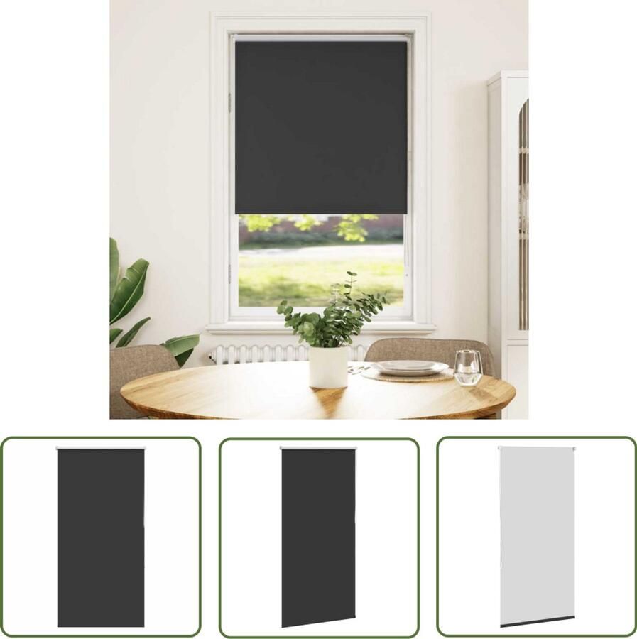 VidaXL Verduisterend Rolgordijn 80x175cm Zwart Rolgordijn Blackout Gordijnen Privacy Gordijn Lichtwerende Gordijnen Kamerscherm