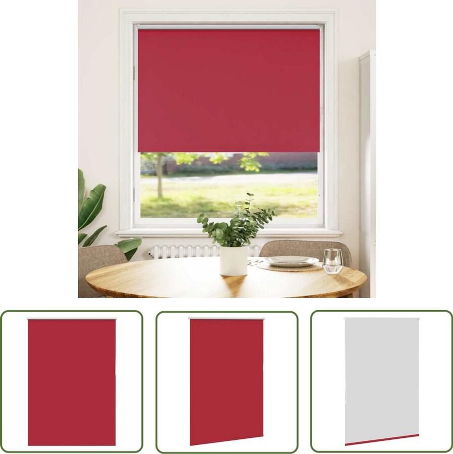 VidaXL Verduisterend Rolgordijn 90x175 cm Rood Rolgordijnen Gordijnen Verduisteringsgordijnen Privacy Gordijnen Kamerscherm