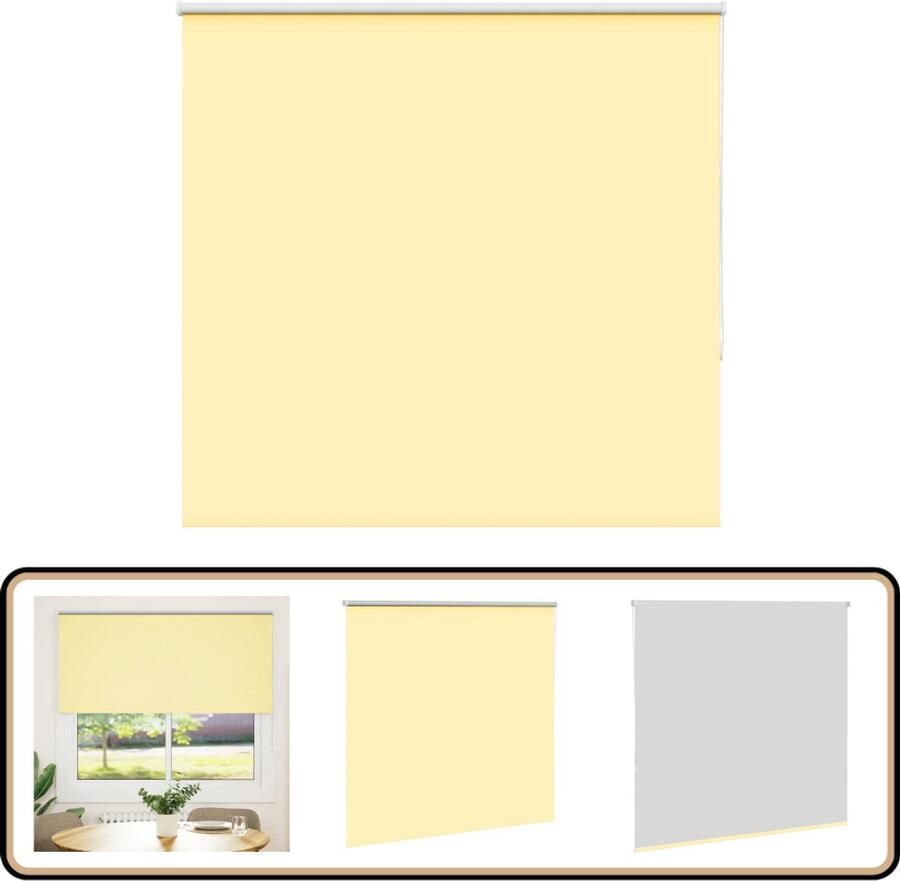 VidaXL Verduisterend Rolgordijn Geel 160x150 cm Rolgordijn Verduisterend Privacy Lichtregeling Kamerscherm