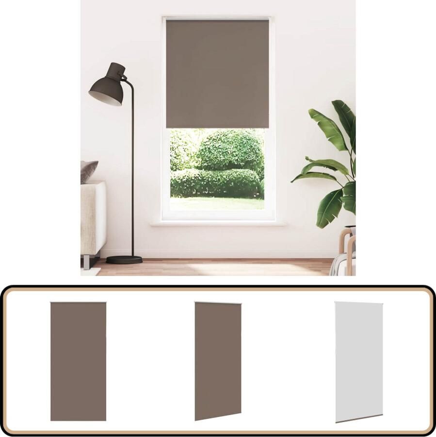 VidaXL Verduisterend Rolgordijn Koffie 105x230 cm Rolgordijnen Privacy Gordijnen Verduisterend Gordijn Kamerscherm Koffie Kleur