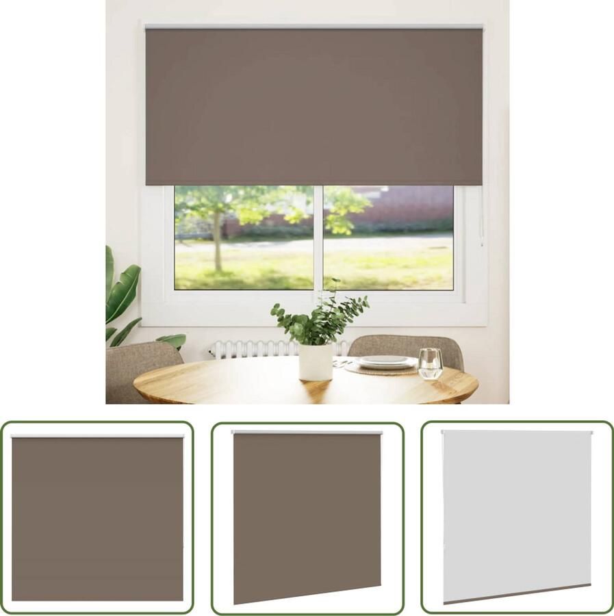 VidaXL Verduisterend Rolgordijn Koffie 145x130 cm Rolgordijnen Privacy Gordijnen Verduisteringsgordijnen Kamerscherm Woonkamer Decoratie