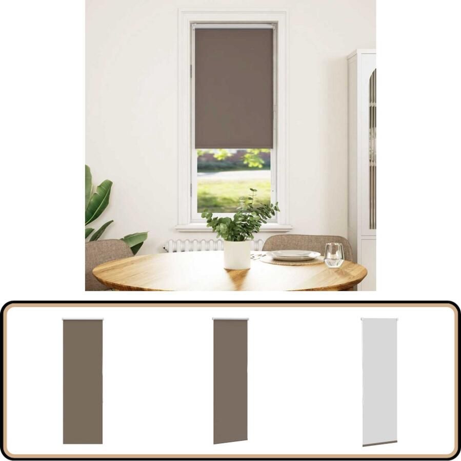VidaXL Verduisterend Rolgordijn Koffie 40x130 cm Rolgordijnen Verduisterend Gordijn Kamerscherm Woonaccessoires Raamdecoratie